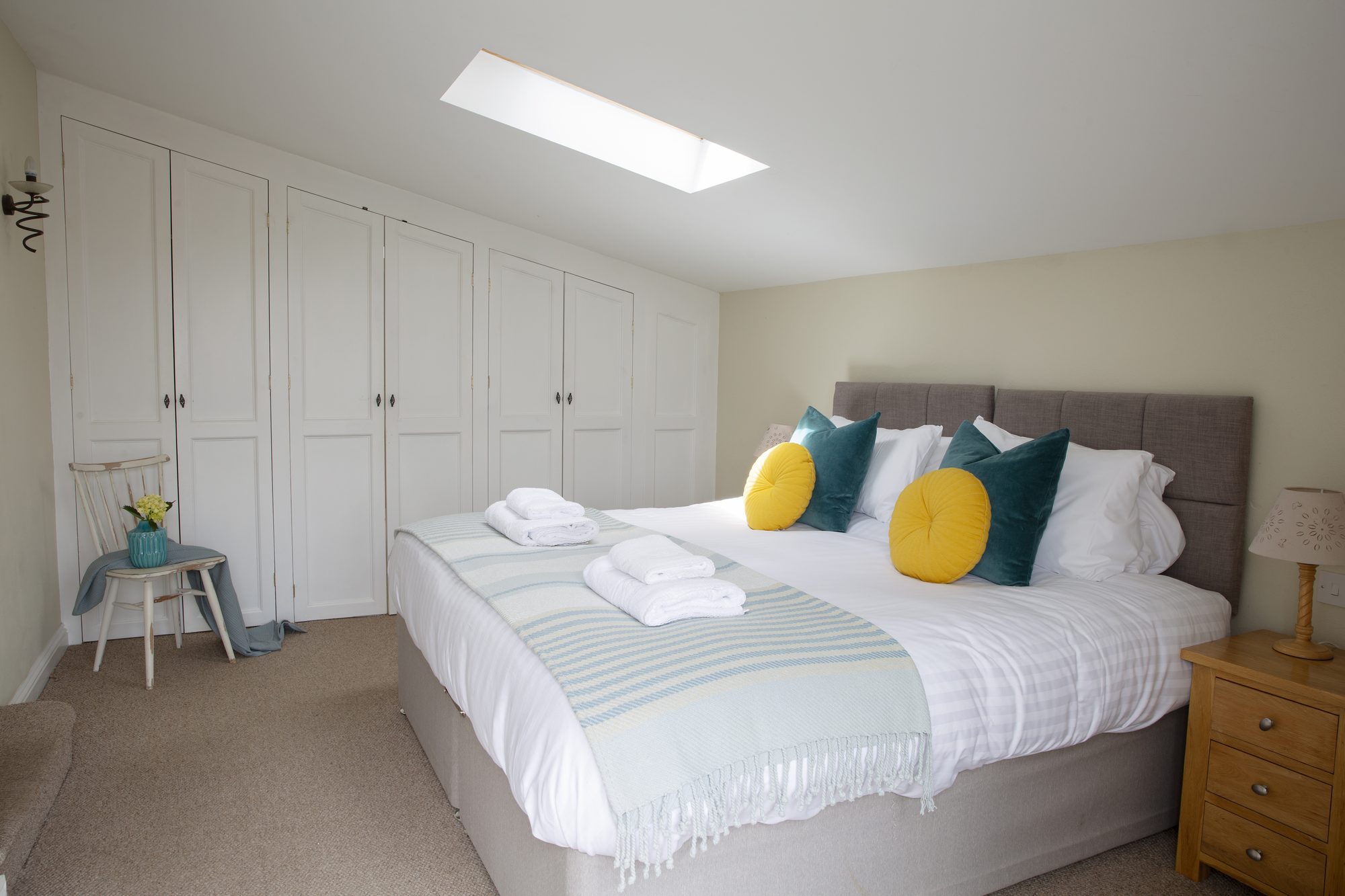 Master bedroom at The Stables with fitted wardrobes