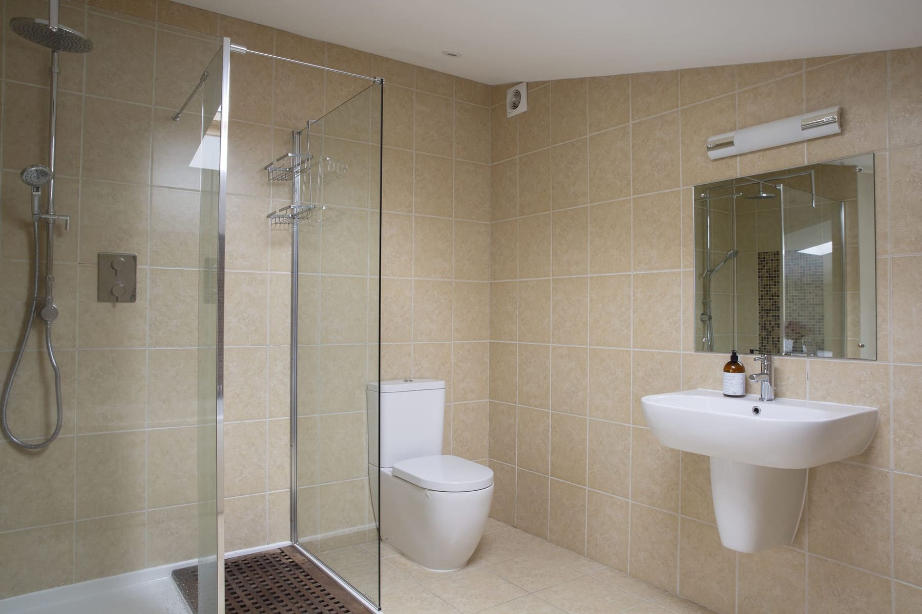 Walk-in shower room at The Stables