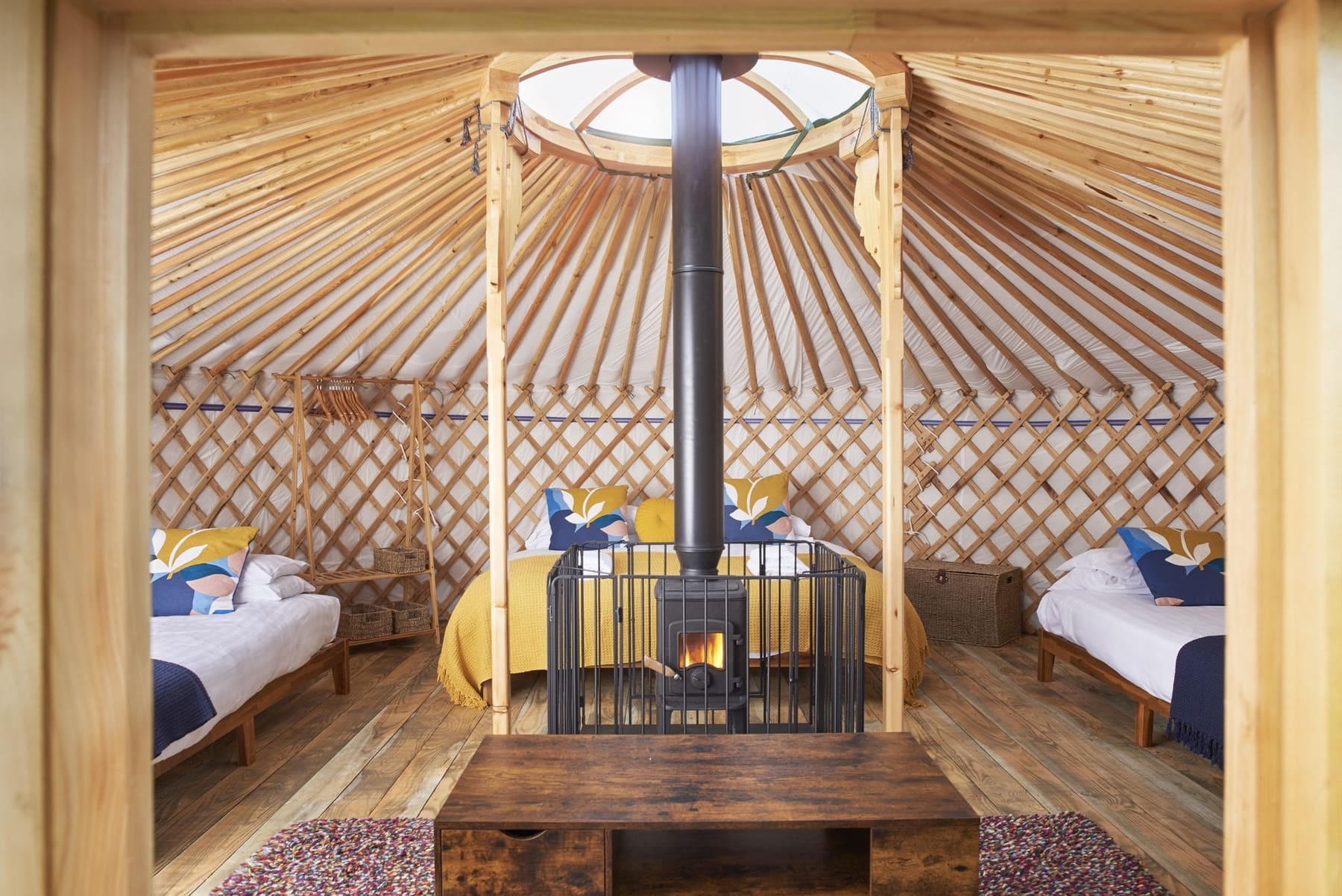 High-end wood burner inside Budhyn yurt