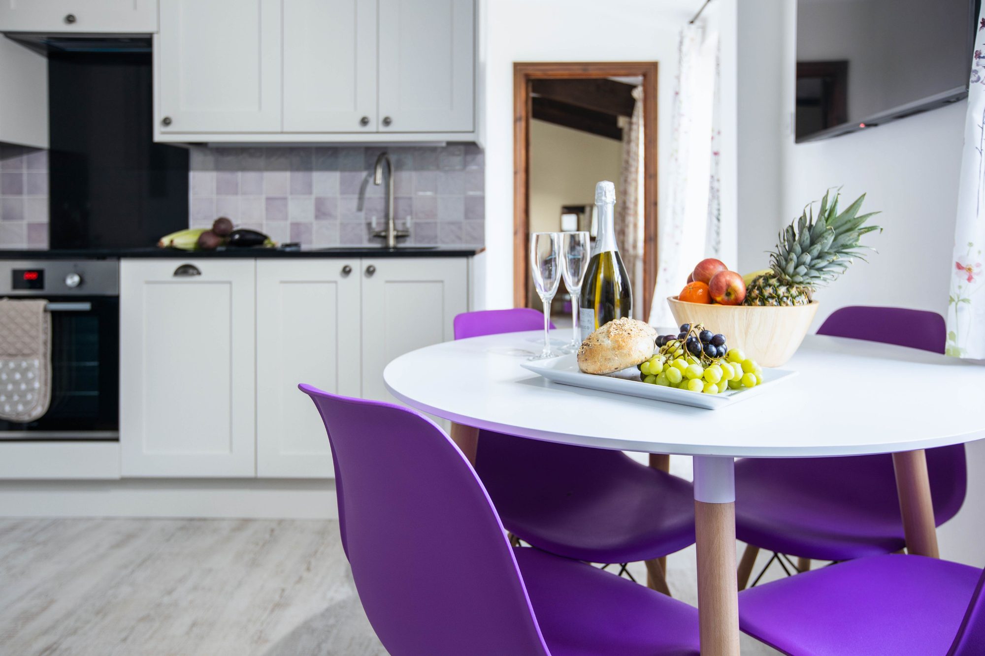 Lavender Cottage kitchen-diner with country-style units