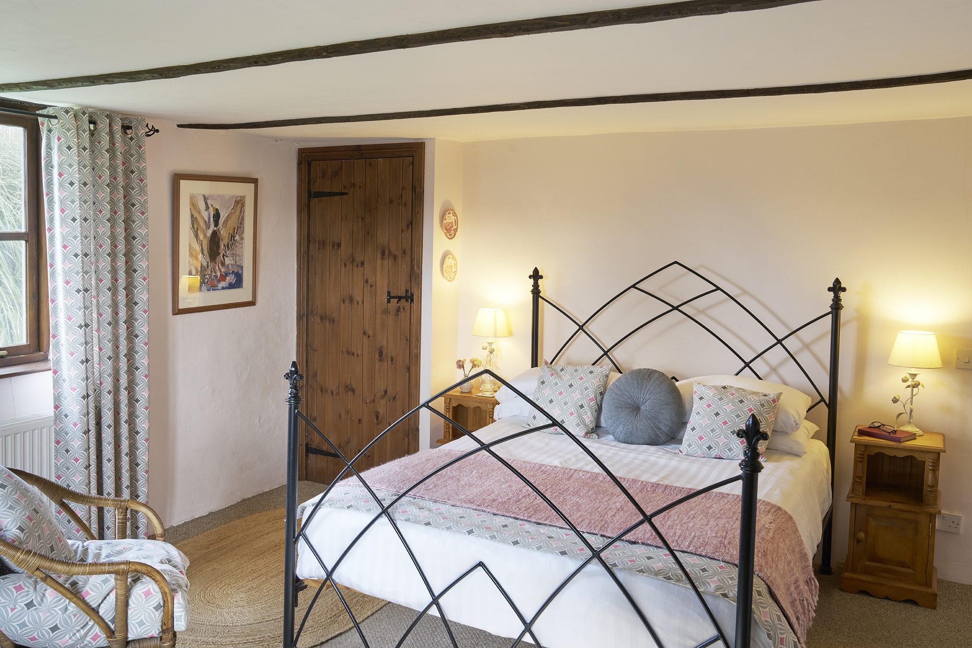 Four-poster bedroom at Rose Cottage