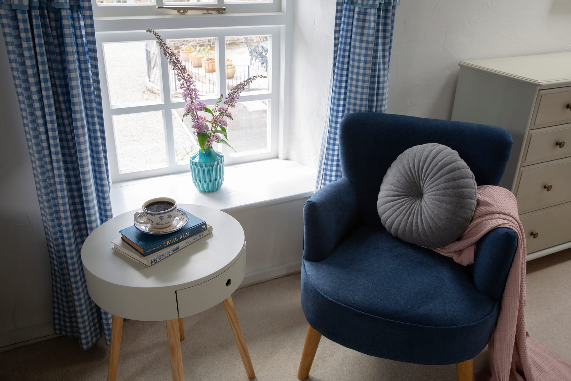 Coach House bedroom seating nook by the window